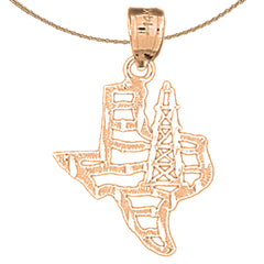 14K or 18K Gold Texas Oil Rig Pendant