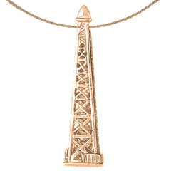 10K, 14K oder 18K Gold 3D Ölbohrinsel Anhänger