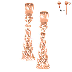 14K or 18K Gold 3D Oil Rig Earrings