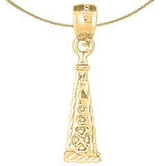 14K or 18K Gold 3D Oil Rig Pendant