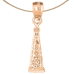 14K or 18K Gold 3D Oil Rig Pendant