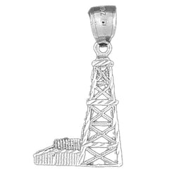 10K, 14K or 18K Gold Oil Well, Oil Rig Pendant