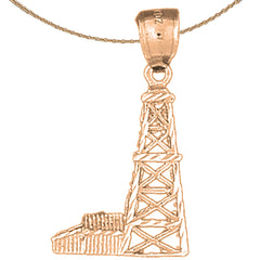 10K, 14K oder 18K Gold Ölquelle, Ölbohrinsel Anhänger