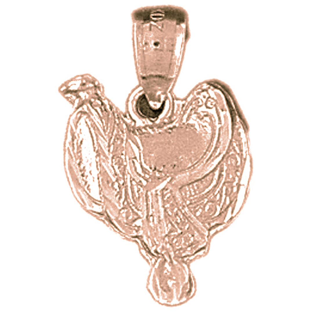 14K or 18K Gold Saddle Pendant