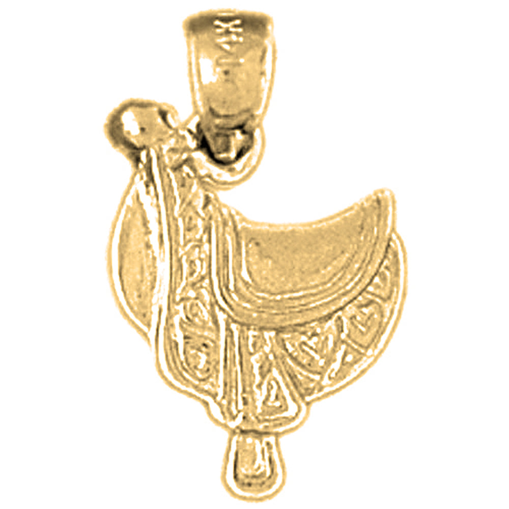 14K or 18K Gold Saddle Pendant