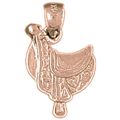 14K or 18K Gold Saddle Pendant