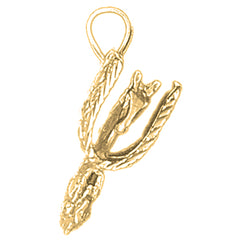 10K, 14K or 18K Gold 3D Spurs Pendant