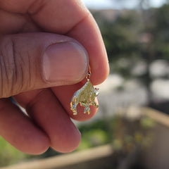 14K or 18K Gold Bull, Bull Fighting Pendant