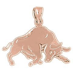 14K or 18K Gold Bull, Bull Fighting Pendant