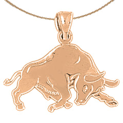 14K oder 18K Gold Bulle, Stierkampf Anhänger