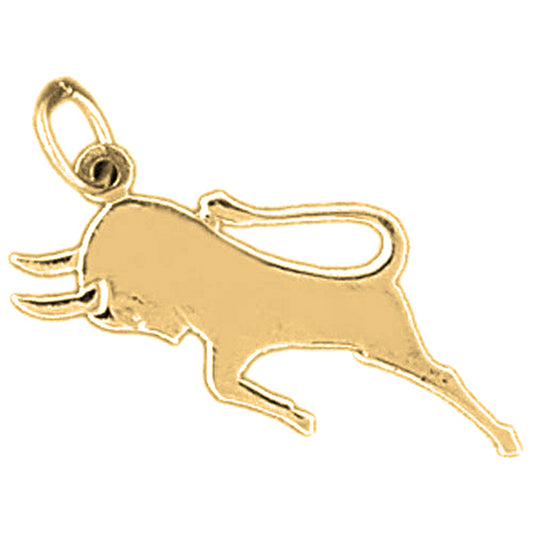 14K or 18K Gold Bull, Bull Fighting Pendant