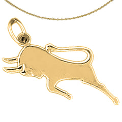 14K oder 18K Gold Bulle, Stierkampf Anhänger