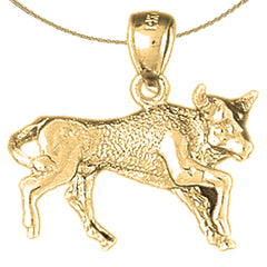 10K, 14K oder 18K Gold 3D Stierkampf, Stier Anhänger