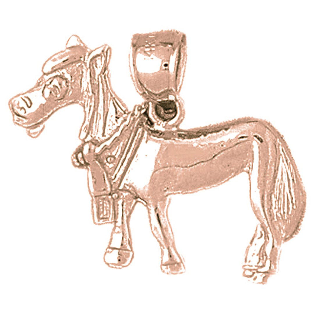 10K, 14K or 18K Gold Donkey Pendant