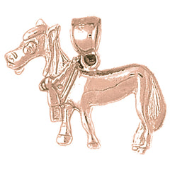 10K, 14K or 18K Gold Donkey Pendant