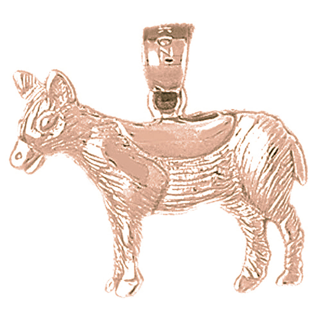 10K, 14K or 18K Gold Steer Head Pendant