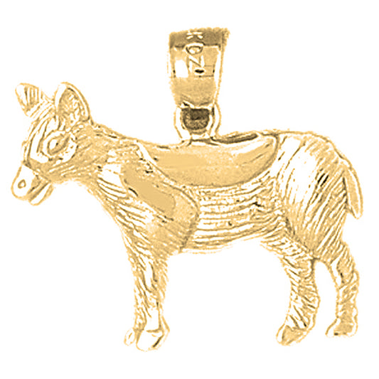 10K, 14K or 18K Gold Steer Head Pendant