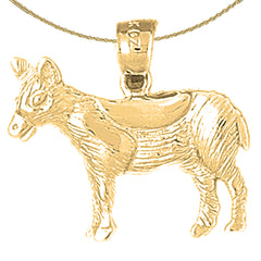 10K, 14K or 18K Gold Steer Head Pendant