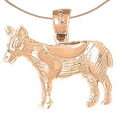 10K, 14K or 18K Gold Steer Head Pendant
