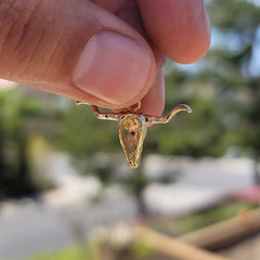 10K, 14K or 18K Gold Steer Head Pendant