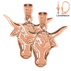 14K or 18K Gold Steer Head Earrings