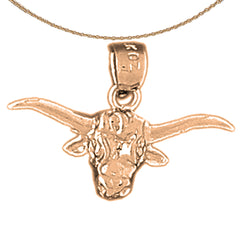 14K oder 18K Gold Ochsenkopf Anhänger