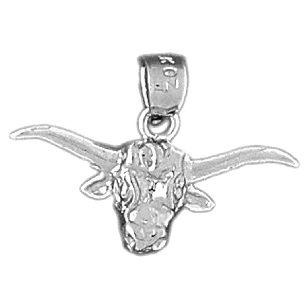 14K or 18K Gold Steer Head Pendant