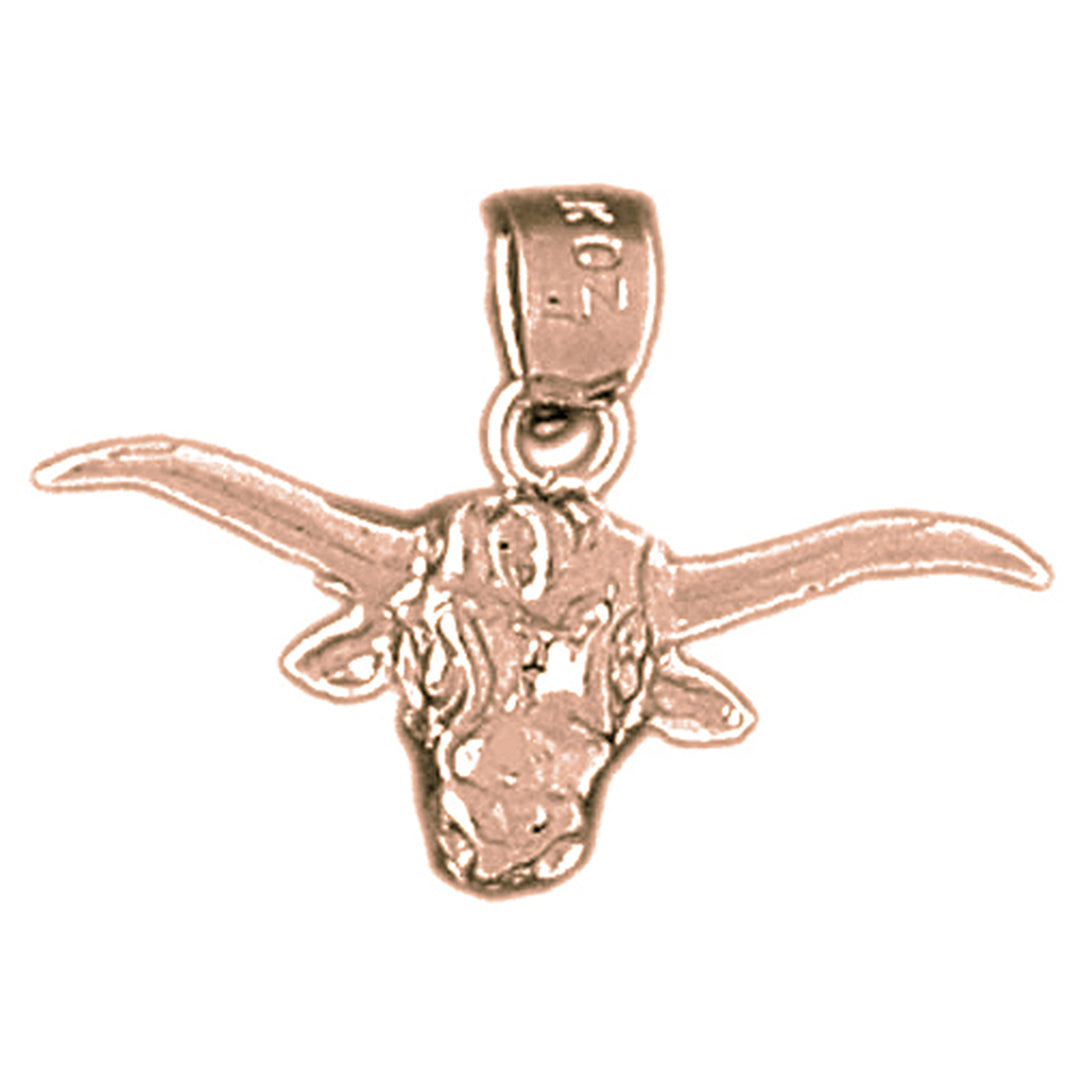 14K or 18K Gold Steer Head Pendant