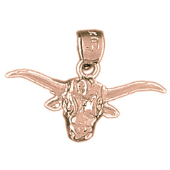 14K or 18K Gold Steer Head Pendant