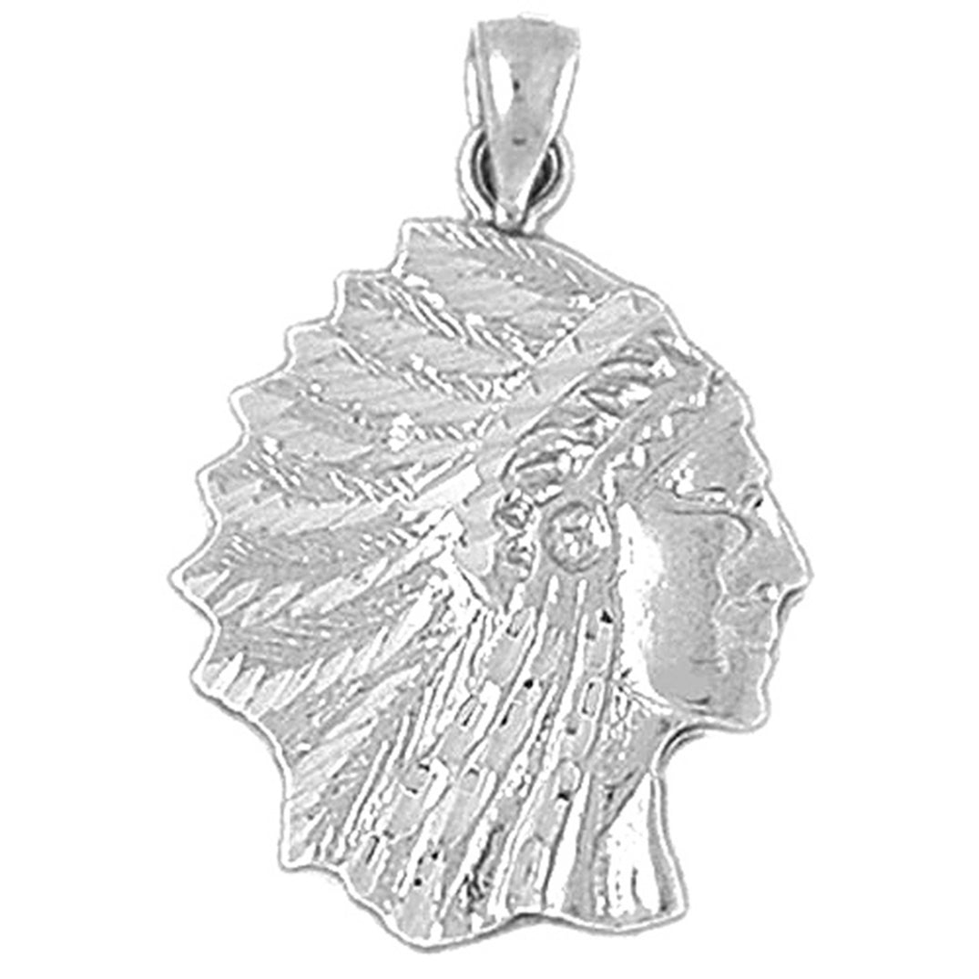 10K, 14K or 18K Gold Indian Head Pendant