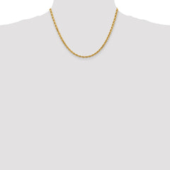 10K Yellow Gold 4mm Diamond-cut Rope Chain