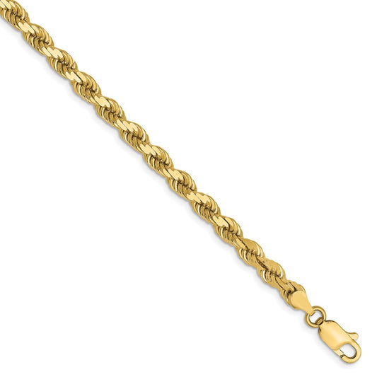 10K Yellow Gold 4mm Diamond-cut Rope Chain