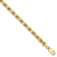 10K Yellow Gold 4.5mm Diamond-cut Rope Chain