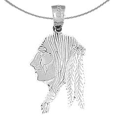 14K oder 18K Gold Indianerkopf Anhänger