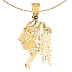 14K oder 18K Gold Indianerkopf Anhänger