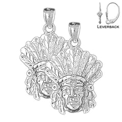 14K or 18K Gold Indian Head Earrings