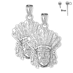 14K or 18K Gold Indian Head Earrings