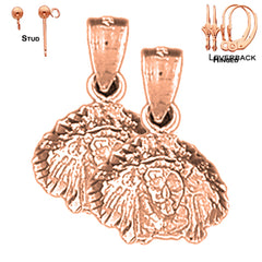 14K or 18K Gold Indian Head Earrings