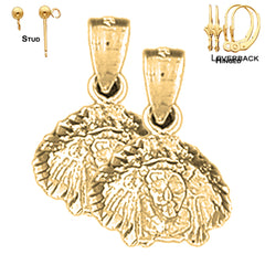 14K or 18K Gold Indian Head Earrings