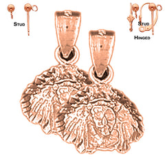 14K or 18K Gold Indian Head Earrings