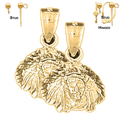 14K or 18K Gold Indian Head Earrings