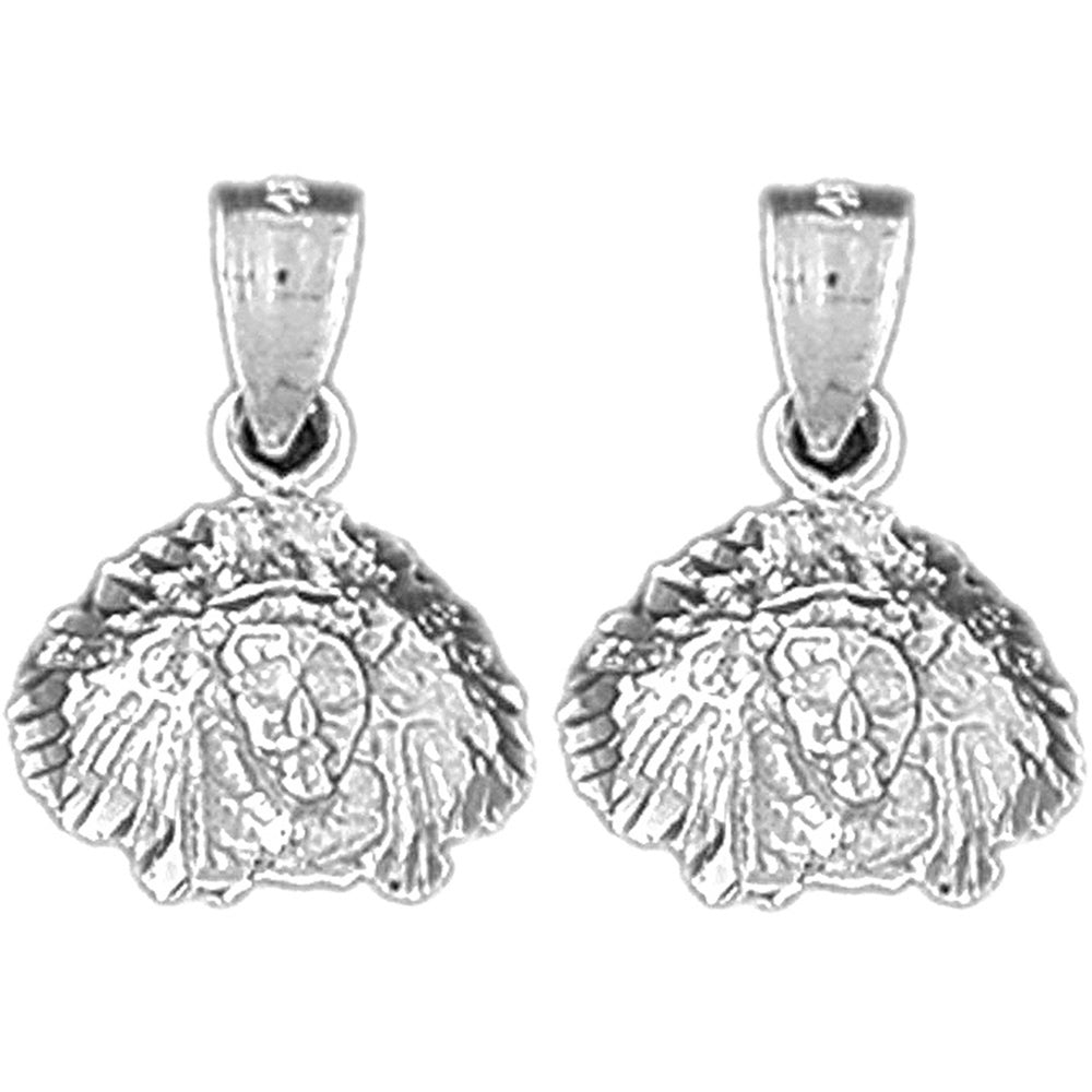 14K or 18K Gold 18mm Indian Head Earrings