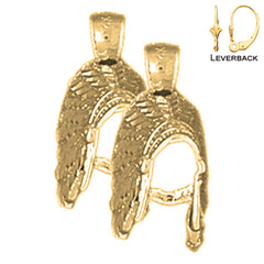 Pendientes de plumas indias 3D de plata de ley de 19 mm (chapados en oro blanco o amarillo)