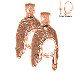 14K or 18K Gold 3D Indian Feather Earrings