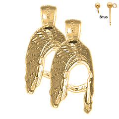 14K or 18K Gold 3D Indian Feather Earrings