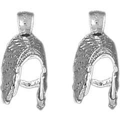Sterling Silver 19mm 3D Indian Feather Earrings