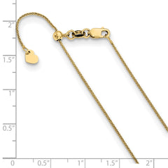 10K Yellow Gold Adjustable .8mm Wheat Chain