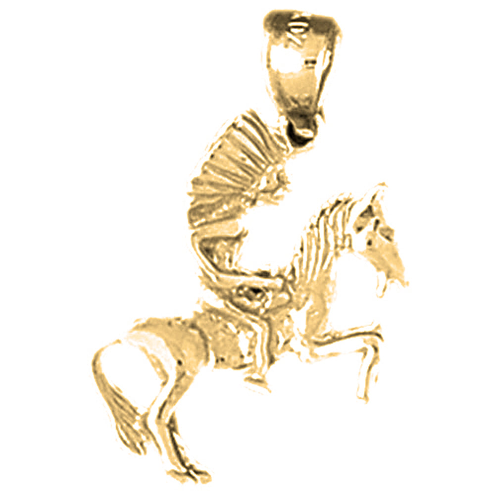 10K, 14K or 18K Gold 3D Indian Pendant