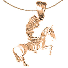 Colgante indio 3D de oro de 10 quilates, 14 quilates o 18 quilates