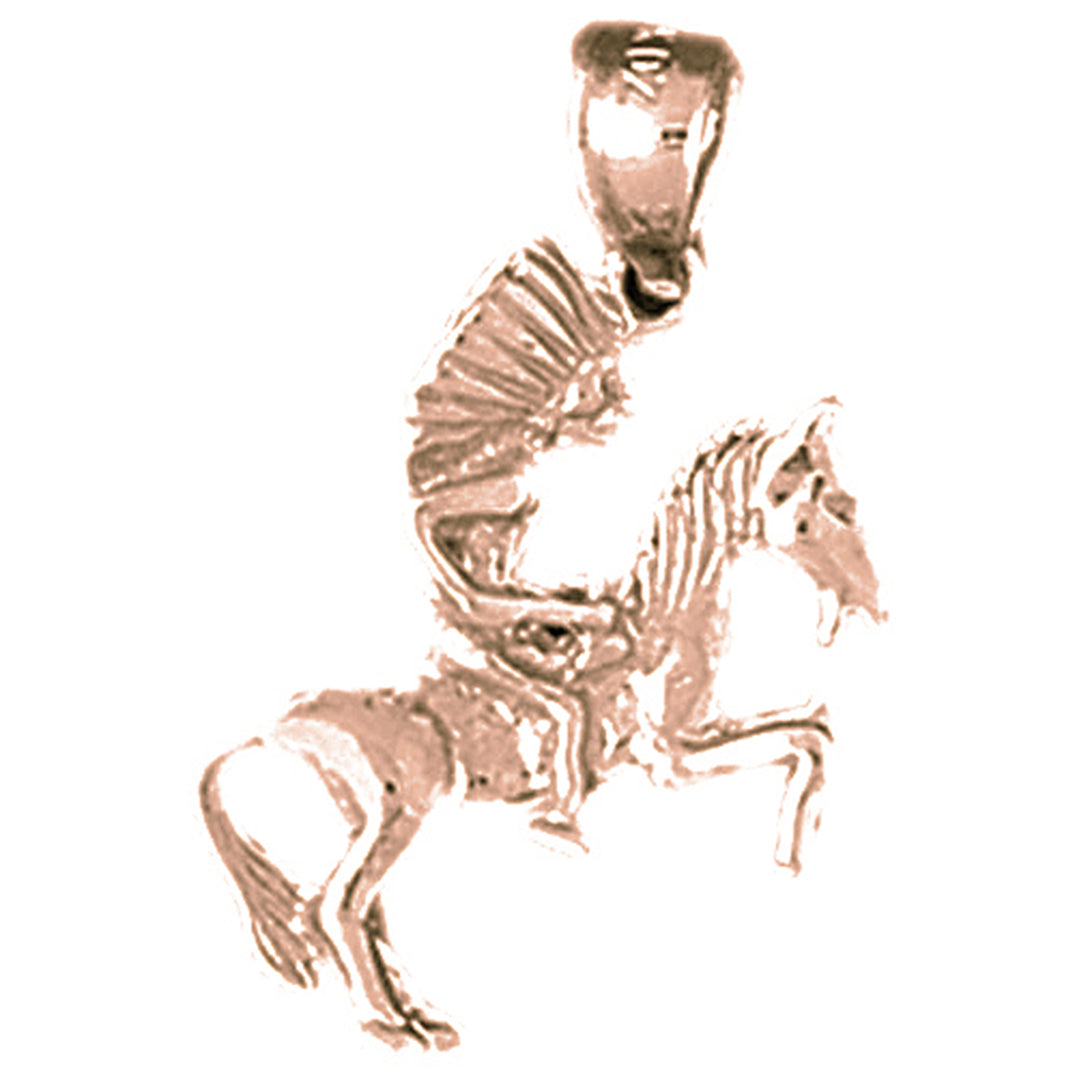 10K, 14K or 18K Gold 3D Indian Pendant